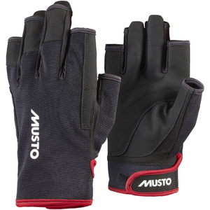 2026 Musto Essential Sailing Short Finger Gloves 2.0 86118 - Black